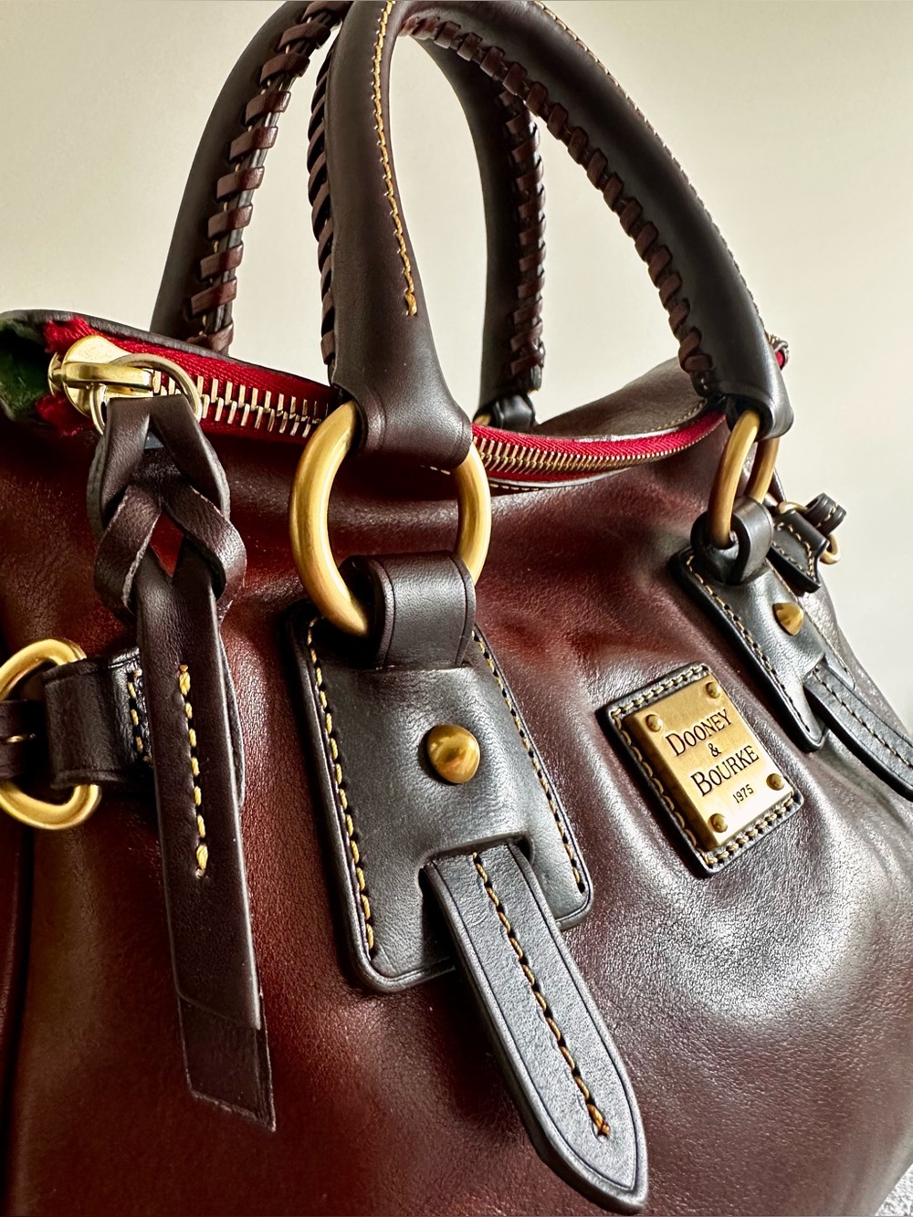 Dooney & Bourke Toledo Florentine Vintage Stanwich Satchel in Chestnut - Picture 2 of 16